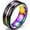 Black Rainbow, variant on 8mm Purple Color Stainless Steel Matte Brushed Classic Plain Wedding Band Ring