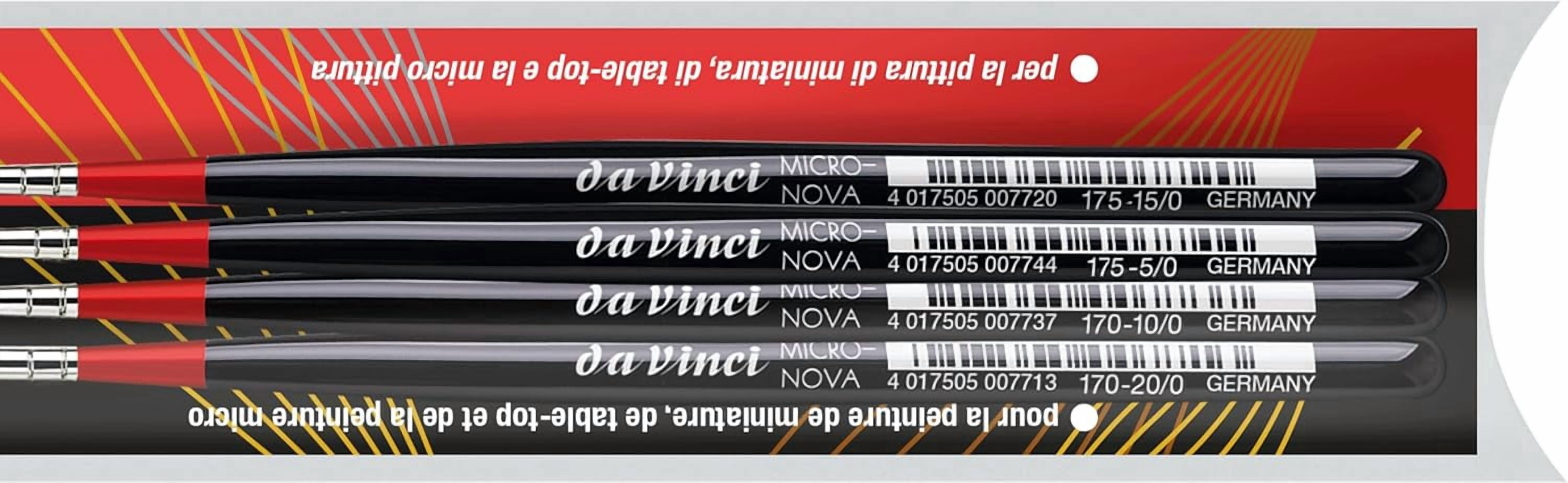 Micro-NOVA 4 Brush Set 4275 for Modelling & Miniature Painting: one Piece Each: Series 170 Sizes 20/0, 10/0 & 175 Sizes 15/0, 5/0
