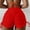 Red, variant on Yuhangmm Women's Swim Shorts, Swim Pants for Women Plus Size Solid and Print High Waist Brazilian Bikini Bottoms Beachwear with Side Tie Thong Bathing Shorts Red S
