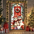 thumbnail image 2 of PuSpu Christmas Door Curtain 185x90cm 1pc Red Polyester Reindeer Snowflake Print Holiday Entrance Decor Durable Washable Reusable Festive Panel for Home Store Front Porch Party Decoration, 2 of 6