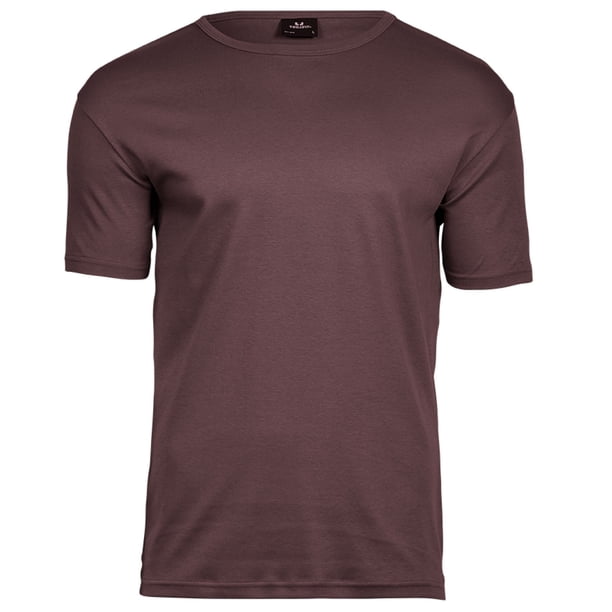 Tee Jays - Camiseta básica de manga corta con cuello redondo para hombre - 100% Algodón ringspun combed interlock (Uva)