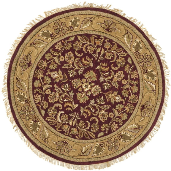SAFAVIEH Heritage Ainsley Oriental Wool Area Rug, Red/Gold, 6' x 6' Round