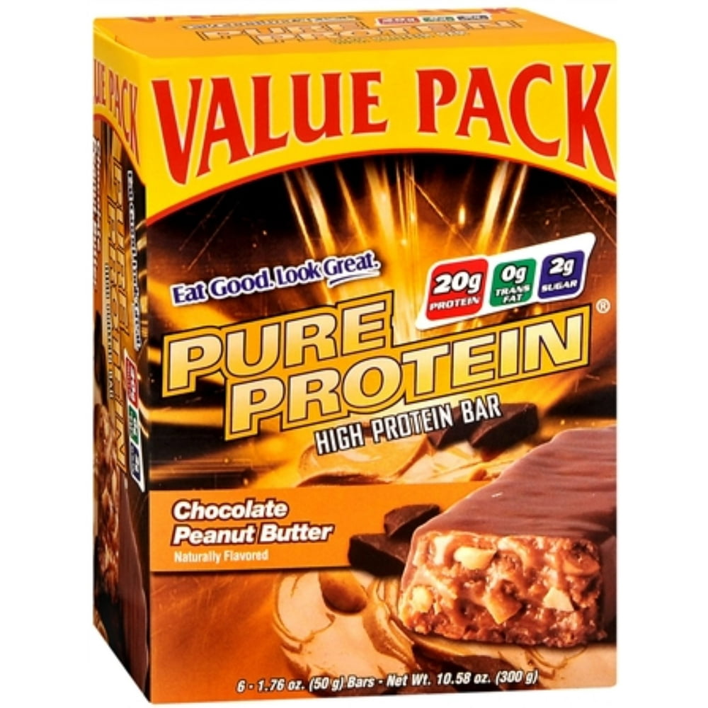 2 Pack Worldwide Pure Protein Bars Peanut Butter 6 Each