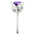 thumbnail image 3 of Three-Stone Engagement Ring for Women - 3.5ct Natural Amethyst in 14K White Gold Promise Ring, 3 of 6