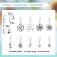 thumbnail image 2 of 40 Pcs 10 Styles Flower Zipper Pull Charm Floral Alloy Zipper Pendant Rose Lotus Sunflower Zipper Pull Zipper Puller Decoration for Luggage for DIY, 2 of 6