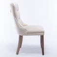 thumbnail image 5 of Velvet Dining Chairs Set of 2, Upholstered Dining Room Chairs, Tufted Dining Chairs with Solid Wood Legs, Nail Heads for Kitchen, Living Room, Bedroom, Beige, 5 of 9