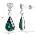 thumbnail image 2 of Yoursfs Green Cubic Zirconia Waterdrop Dangle Earrings for Women White Gold Plated Teardrop Stud Earrings, 2 of 4