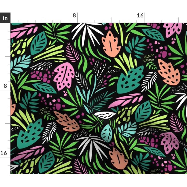 Spoonflower Fabric Jungle Love Tropical Hawaiian Leaf Plant Island