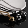 thumbnail image 4 of Collar de fútbol de acero inoxidable 304 de titanio con personalidad europea y americana para hombre creativo, 4 of 6