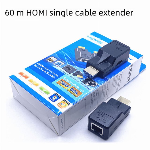 Extensor HDMI Cable de red único RJ45 a HDMI HD 1080p Fuente de alimentación unilateral