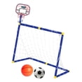 thumbnail image 1 of Aro de baloncesto con portería de fútbol, portería de fútbol, soporte de baloncesto plegable con, 1 of 8