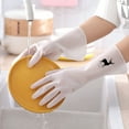 thumbnail image 1 of Kitchen Gloves Kitchen  Gloves Reusable Kitchen  Gloves Reusable Household Gloves Dishwashing  Gloves Reusable Kitchen  Gloves PVC Thickened Dishwashing Gloves Skid Resistant, 1 of 1