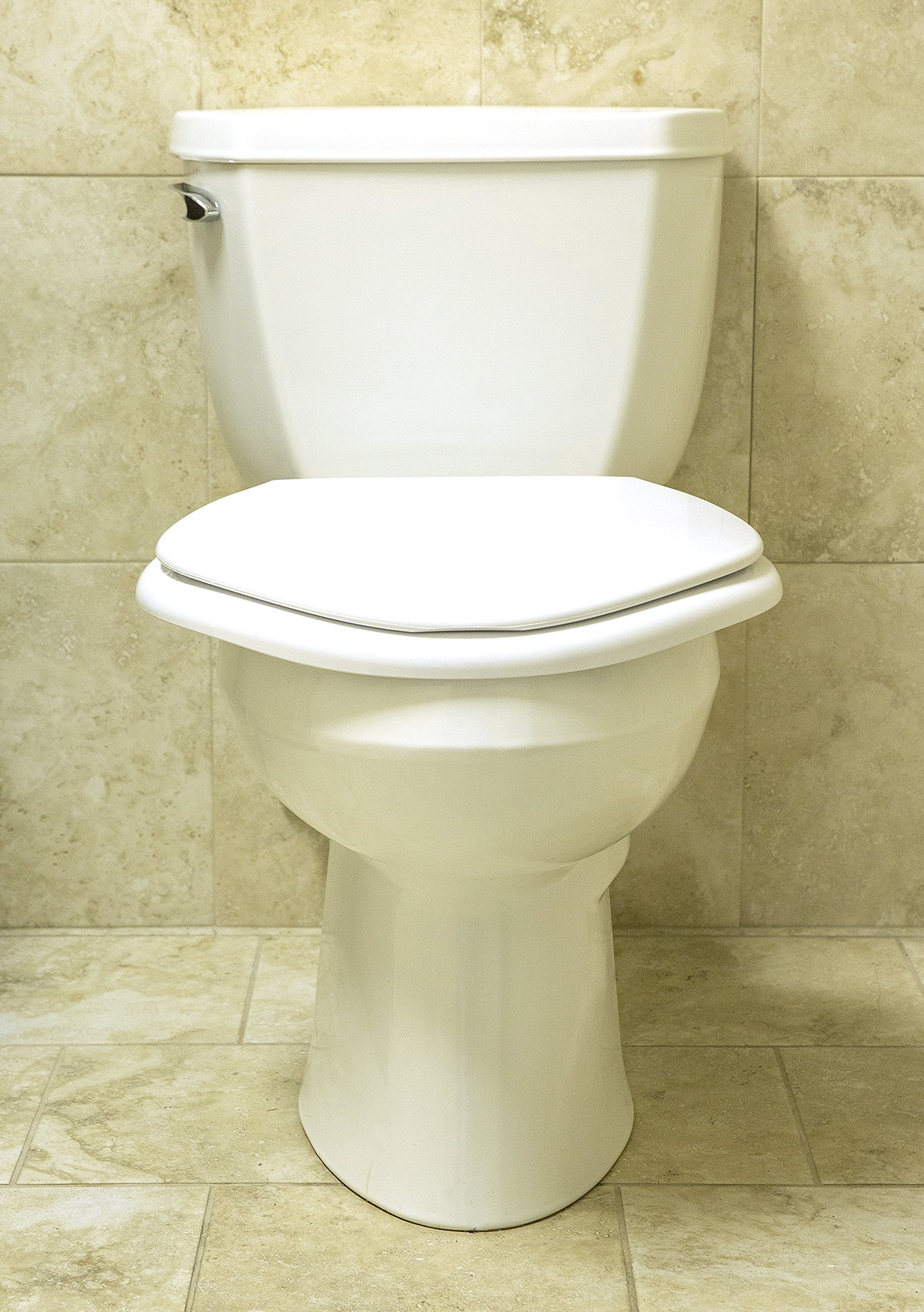 Big John Products 6W Big John 6-W Oversized Seat with Cover - for Round Or Elongated Toilet Bowls - Weight Capacity 800 Pounds - White, Large CA2