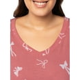 thumbnail image 4 of Fruit of the Loom Women's Soft & Breathable V-Neck Short Sleeve Top & Pajama Pant Set, Sizes S-4X, 4 of 10