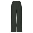 thumbnail image 6 of UYISJ Women's Corduroy Pants Mid Rise Elastic Waist Pants Casual Wide Leg Baggy Trousers Loose Fit Solid Pants with Pockets Army Green S, 6 of 8