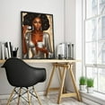 thumbnail image 2 of Nawypu African American Black Woman Silver Glitter Textured HD Canvas Wall Art Print Poster,Sparkly Women's Wall Decor Fashion Female Paiting Canvas for Living Room Bedroom Bathroom Home Decor, 2 of 4