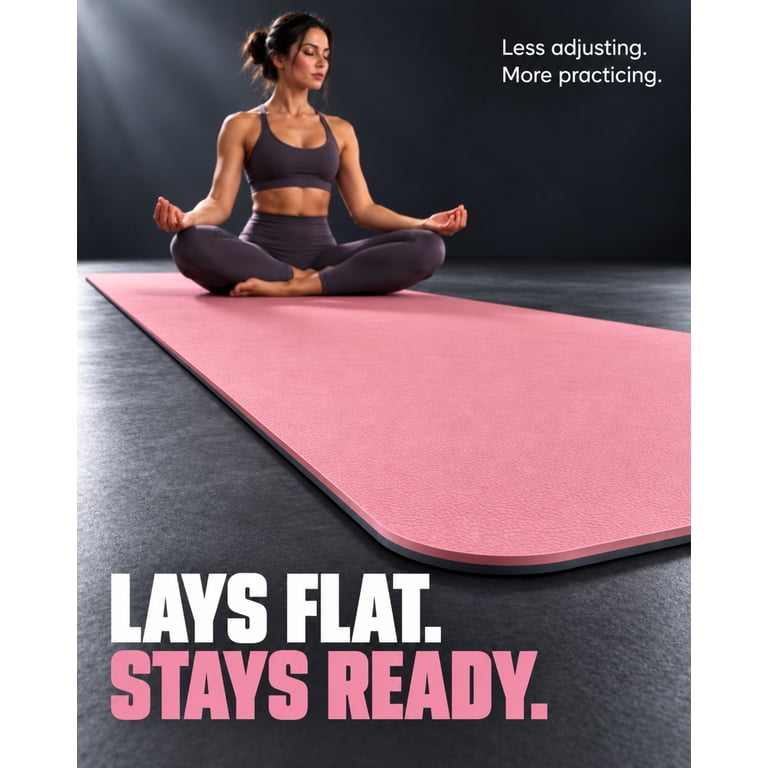 Yoga Mat with Strap, Non-Slip, Tear-Resistant, Pink photo 5