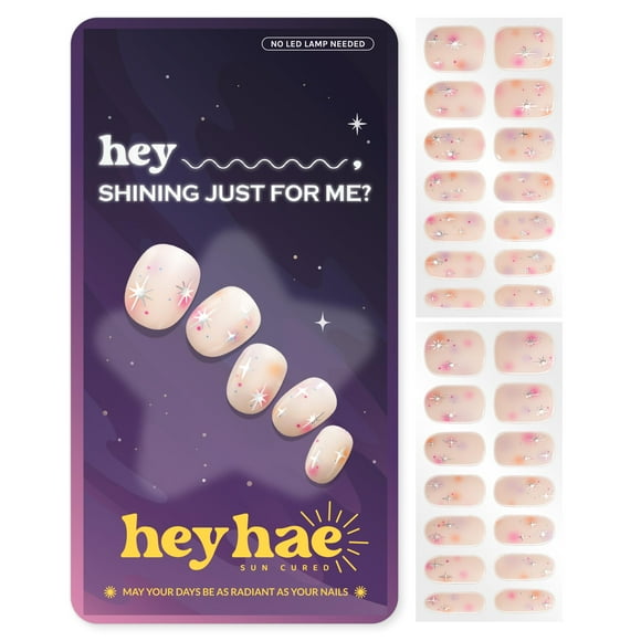Tiras de gel para uñas heyhae, semicuradas, color rosa veraniego, con 28 tiras