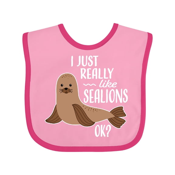 Inktastic I Just Really Like Sea Lions Ok Boys or Girls Baby Bib