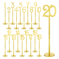 thumbnail image 1 of 20 Pcs Table Numbers Wedding Table Numbers Wood Table Numbers for Wedding Reception Stands Seat Numbers with Holder, 1 of 7