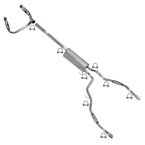 Northeastern Exhaust Catalytic, Pipe, Muffler & Pair Tail Pipe Fits 2011-2018 RAM 1500 5.7L (120" WB Resonator & Factory Dual Exhaust Only) Direct Fit EPA-Approved | Stainless Steel Complete System