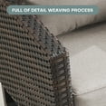 thumbnail image 6 of POCASSY Outdoor Swivel Chairs Set of 4 - 360° Swivel Rocking Patio Chair with All-Weather PE Wicker & Steel Frame, Modern Square Armrests for Porch Balcony, Brown Wicker Beige Cushion, 6 of 9