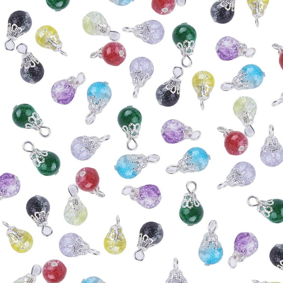 Designice 50Pcs Glass Beads,Vibrant Bracelet Making Kit,DIY Beads for Bracelets