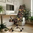 thumbnail image 3 of HELLHERO Mushroom Print Computer Office Chair Cover, Stretchable Desk Chair Slipcover for Home, Universal Rotating Chairs Cover Easy to Install, Black, 3 of 7