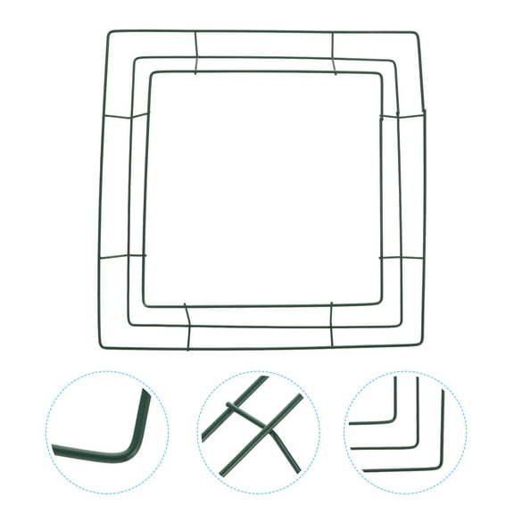 CHICHUMID Home Decor Square Wreath Frame Green 2Pcs 15.7X15.7in Iron