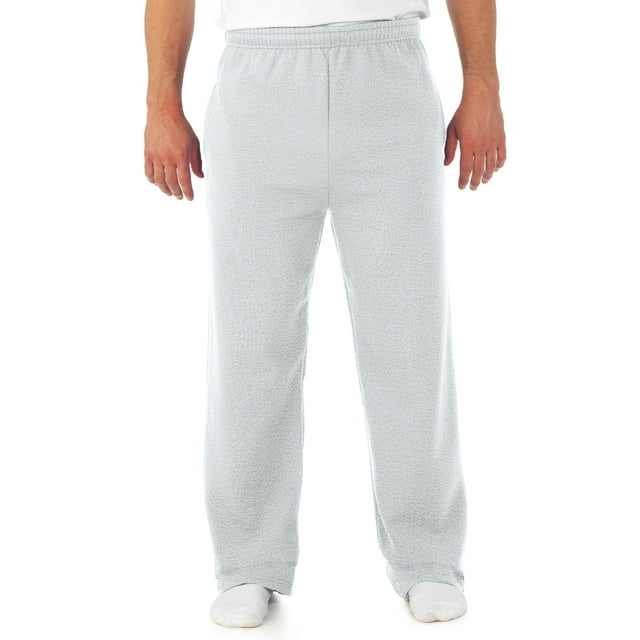 Jerzees Mens NuBlend Pocketed Open-Bottom Sweatpants, XL, Ash