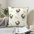 thumbnail image 6 of Kll Christmas Pug Dog Decorative Throw Pillow Covers Velvet Soft For Couch Sofa Bedroom Living Room Outdoor -18"X18", 6 of 8