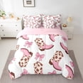 thumbnail image 2 of Manfei Pink Boot Bed in a Bag King size, Western Cactus Bed Set, Cowboy Cowgirl Reversible Bedding King Size, Lightweight Bedroom Decoration, 7pcs, 2 of 6