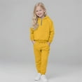thumbnail image 6 of Abcomgle Boys Two Piece Sets 10-12 Fleece Half Zip Long Sleeve Sweatshirt and Athletic Sports Pants for Girls Active Boys Two Piece Outfit,9-10 Years,Yellow, 6 of 9