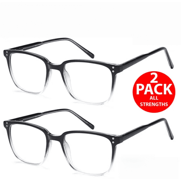 2-Pack Blue Light Blocking Reading Glasses, Unisex Computer Readers for Men & Women