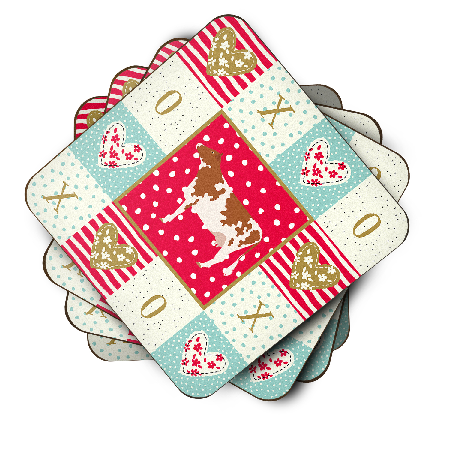 Ayrshire Cow Love Foam Coaster Set of 4