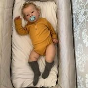 iCradle Lifelike Cuddly Reborn Baby Dolls Boys Girls 28 inches 68 cm Realistic Toddler Baby Dolls Real Life Cloth Body Rooted Hair Brown Eyes Gift for Children