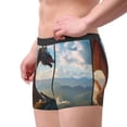 thumbnail image 2 of Pofeuu Clear Sky Mountain Red Dragon Print Men’s Boxer Briefs, Moisture-Wicking Underwear, Regular,Trunk-Small, 2 of 5