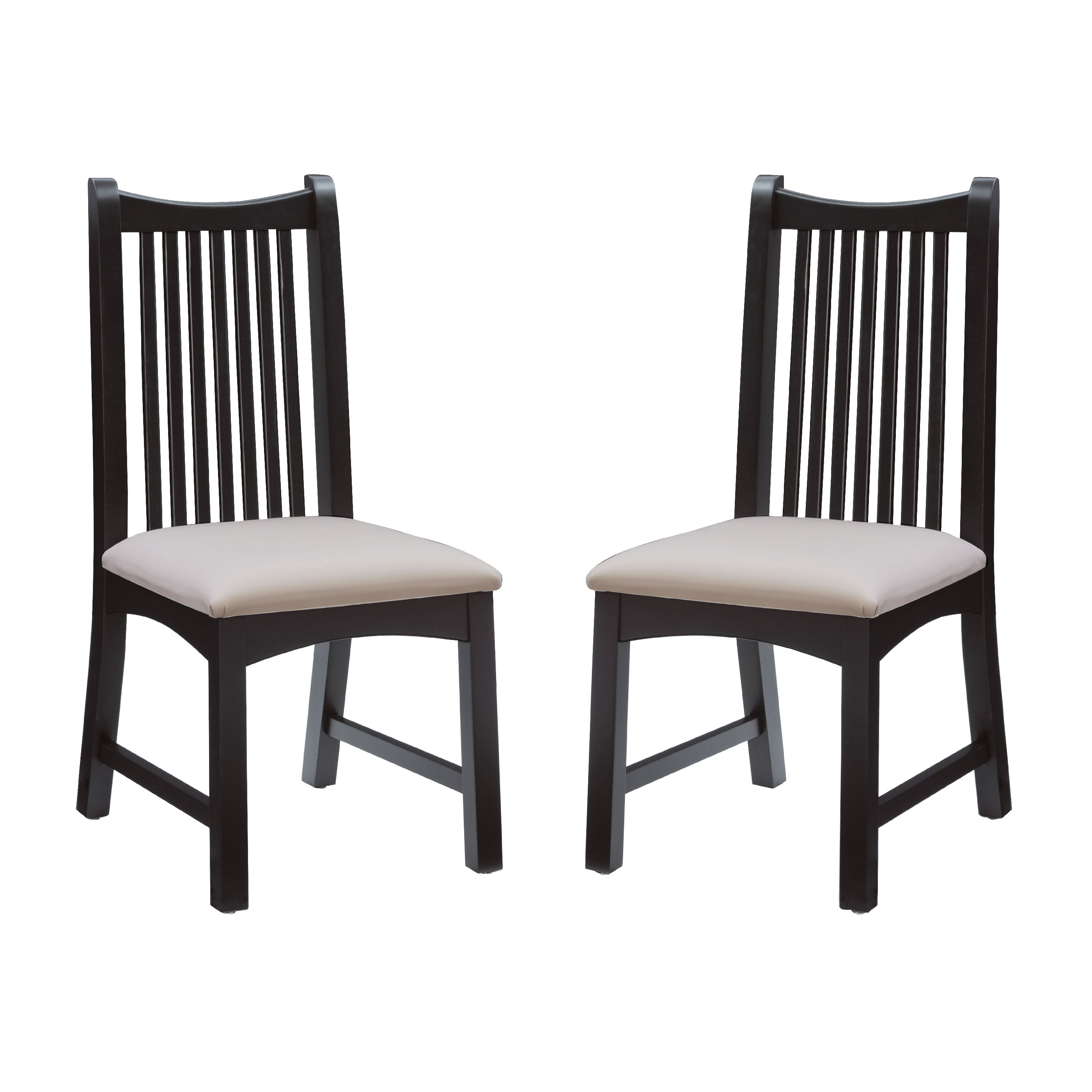 Linon Stanton Dining Chair, Set of 2, Black/Silver