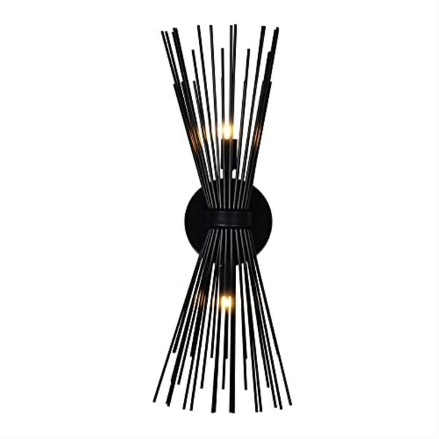 CWI Lighting Savannah Applique Murale 2 Lumières Finition Noire Intérieure Endroit Sec