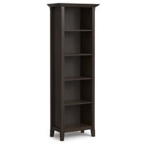 Amherst 24 inch Wide Solid Wood Transitional 5 Shelf Bookcase in Hickory Brown
