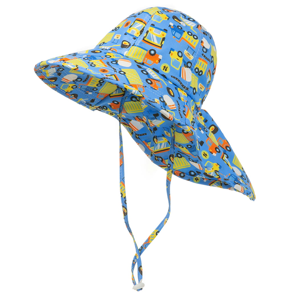 Baby Sun Hat Summer Bucket Wide Brim Beach Hat Cotton Boys Girls Toddler 0-4 Yrs 