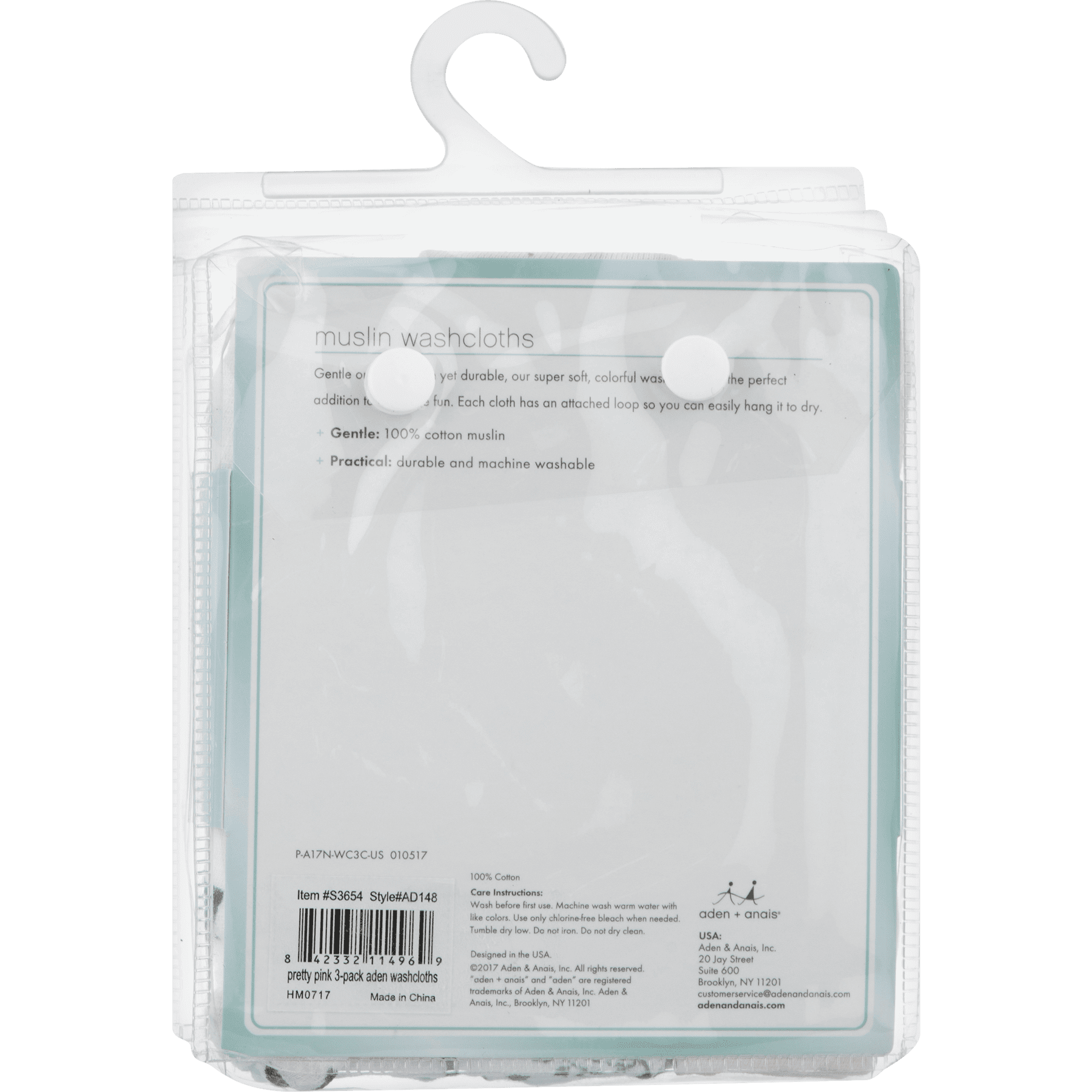 Aden By Aden Anais Washcloths 3 Pack Pretty Pink Walmart Com Walmart Com