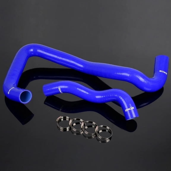 Silicone Radiator Hose Kit,Fit for Ford F250/350/450/550 6.0 6.0l Powerstroke Diesel Blue with Clamps  2005-2007