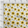 thumbnail image 2 of oneOone Viscose Chiffon White Fabric Floral Sunflower With Honey Bees Craft Projects Decor Fabric Printed By The Yard 42 Inch Wide, 2 of 4