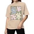 thumbnail image 2 of Retro Floral Art Poster Women's T-shirt, 2 of 3