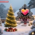thumbnail image 3 of Vibrant Metal Hanging Christmas Tree Wind Spinner - Colorful Heart Design with Concentric Circles & Flowers for Garden Decor, 3 of 7