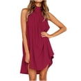 thumbnail image 1 of Vestidos irregulares sueltos sólidos sin mangas con cuello redondo informal de verano para mujer Fridja hjkh4067, 1 of 7