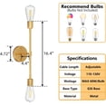 thumbnail image 3 of 2-Light Gold Bathroom Vanity Lights Bathroom Lighting Fixtures over Mirror for Bedroom Living Room Kitchen, 3 of 6