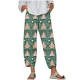 thumbnail image 2 of jjayotai Pajama Pants for Women, Plus Size Sleepwear Christmas Wide Leg Pants Santa Xmas Tree Print Soft Lounge Pj Bottoms with Pockets Multicolor XXXXL, 2 of 5