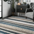 thumbnail image 6 of nuLOOM Classie Hand Tufted Shag Runner Rug, 2' 6" x 12', Blue Multi, 6 of 9